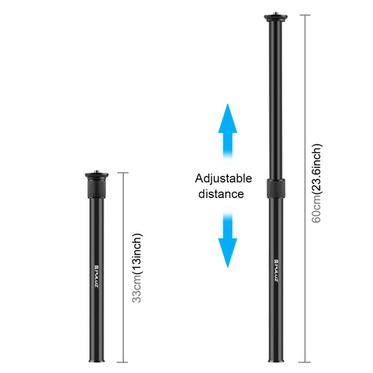 PULUZ Telescopic Extension Central Shaft Rod Monopod Holder, Rod Length: 33-60cm(Black) by PULUZ