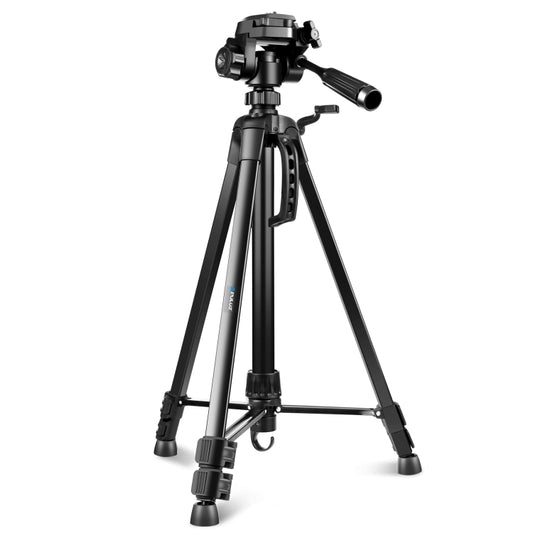 PULUZ Aluminum Selfie Live Tripod Mount with Three-dimensional Head & Phone Clamp(Black) by PULUZ
