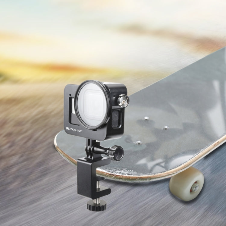 PULUZ Housing Shell CNC Aluminum Alloy Protective Cage with 52mm UV Lens for GoPro HERO8 Black(Black) by PULUZ