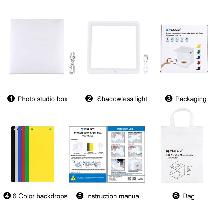 PULUZ Mini LED Photography Shadowless Light Lamp Panel Pad + Studio Shooting Tent Box, Acrylic Material, 20cm x 20cm Effective Area by PULUZ
