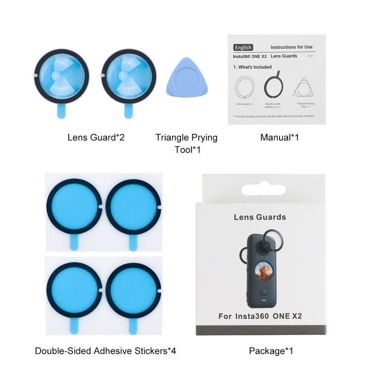 PULUZ Lens Guard PC Protective Cover for Insta360 One X2(Black) by PULUZ