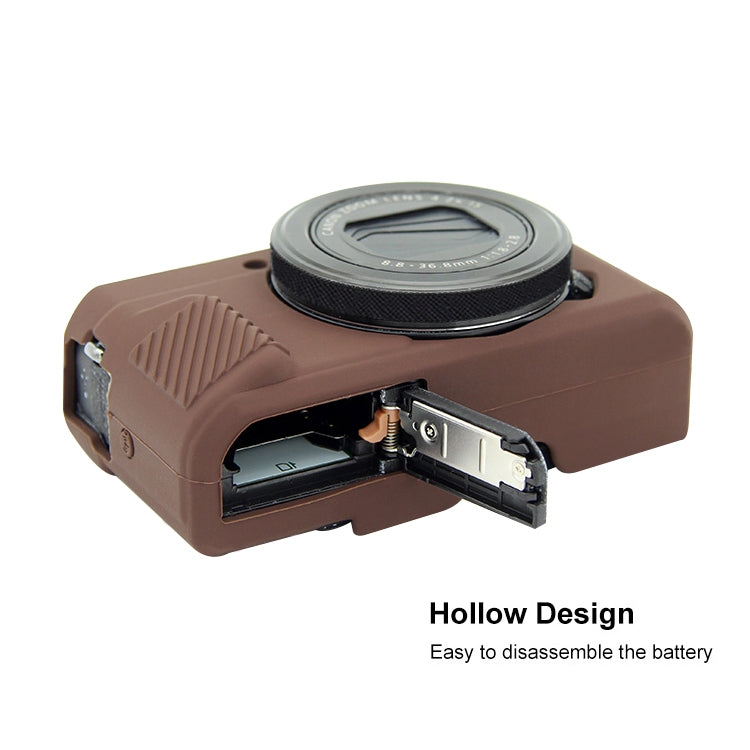 PULUZ Soft Silicone Protective Case for Canon EOS G7 X Mark II(Coffee) by PULUZ