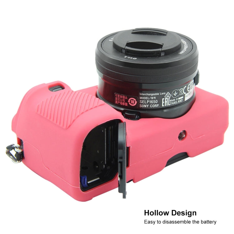 PULUZ Soft Silicone Protective Case for Sony ILCE-6300 / A6400(Rose Red) by PULUZ