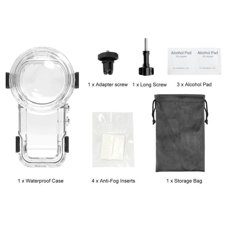 For Insta360 X5 PULUZ Quick Release 60m Waterproof Sealed Diving Case (Transparent) by PULUZ