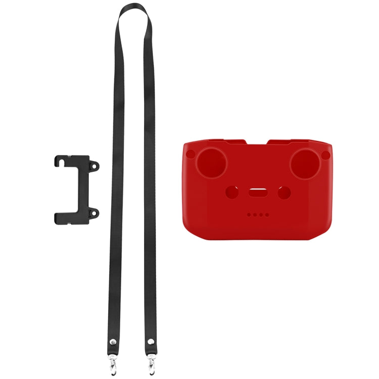 PULUZ Shockproof Anti-scratch Silicone Case with Neck Strap For DJI Neo / Mini 3 / 3 Pro / Mavic 3 / Air 2S / Mini 2 RC-N2 / RC-N1 / RC-N3 Remote Control(Red) by PULUZ