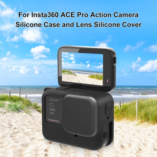 For Insta360 Ace Pro PULUZ Body Silicone Protective Case with Lens Cap (Black) by PULUZ
