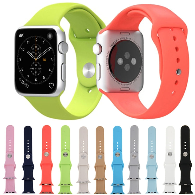 For Apple Watch Sport 38mm High-performance Longer Silicone Sport Watch Band with Pin-and-tuck Closure(Green) by bashfashion