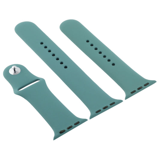 For Apple Watch Ultra 49mm & Watch Ultra 2 49mm / Series 9&8&7 45mm / SE 3&SE 2&6&SE&5&4 44mm / 3&2&1 42mm 3 in 1 Rubber Watch Band with Pin Buckle(Cactus) by bashfashion