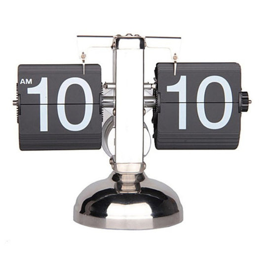 Balance Shaped Metal Auto Flip Down Clock Desktop Decorative Clock with Single Holder by bashfashion