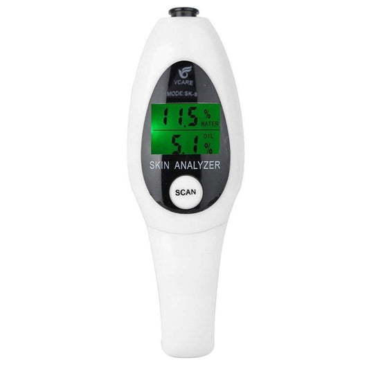 Mini Portable LCD Digital Moisture Skin Care Tester Moisture Oil Content Analyzer(White) by bashfashion