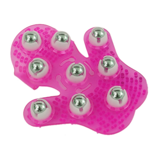 Thickened Palm-shaped Handheld Ball Meridian Massager(Magenta) by bashfashion