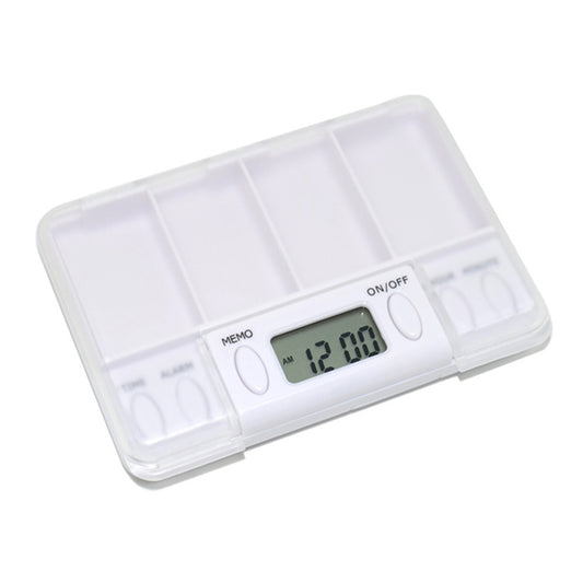 Portable Transparent Travel Pills Reminder Multi-Alarm(White) by bashfashion