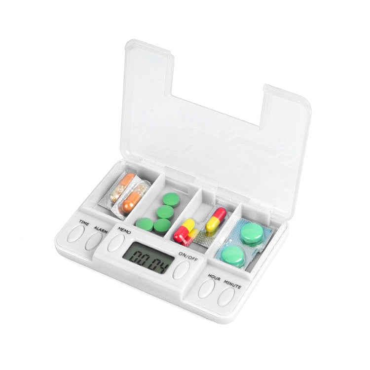 Portable Transparent Travel Pills Reminder Multi-Alarm(White) by bashfashion