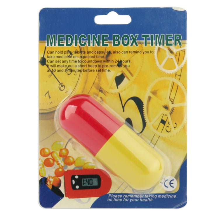 Portable Timer Pill Medicine Reminder Drug Box Keychain(Red) by bashfashion