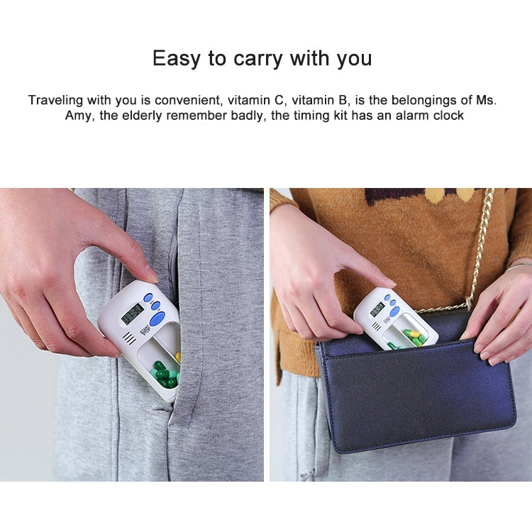 Smart portable Multi-Alarm Timer Pills Reminder Medicine Box(White) by bashfashion