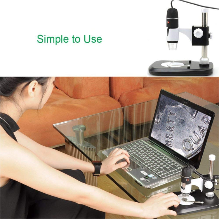 DMS-MDS800 40X-800X Magnifier 2.0MP Image Sensor USB Digital Microscope with 8 LEDs & Professional Stand by bashfashion