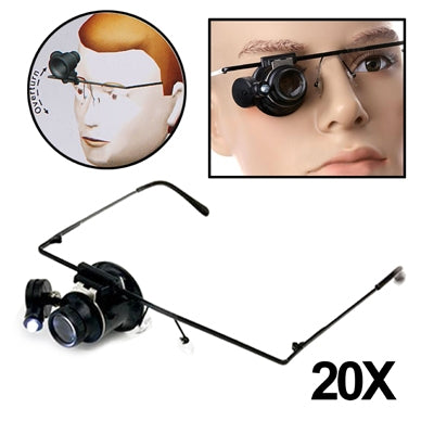 20X Glasses Type Watch Repair Magnifier with LED Light by bashfashion
