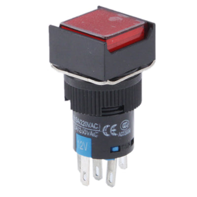Car DIY Square Button Push Switch with Lock & LED Indicator, DC 24V(Red) by bashfashion
