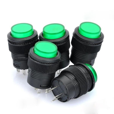 R16-503 16mm 4pin Self-Locking Push Button Switch with Indicator (5 Pcs in One Package, the Price is for 5 Pcs) by bashfashion