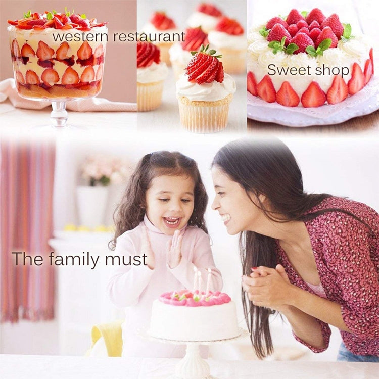 Kitchen Tool Plastic Strawberry Slicer Fruit Knife with Stainless Steel Blade(Red) by bashfashion