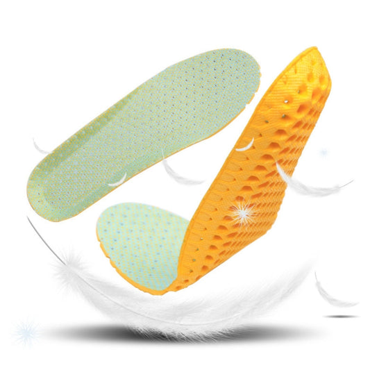 1 Pair Sports Shock Absorption Breathable Soft Thick Sweat Absorbent Insoles for Men / Women, Size: S(35-41 Yards)(Green) by bashfashion