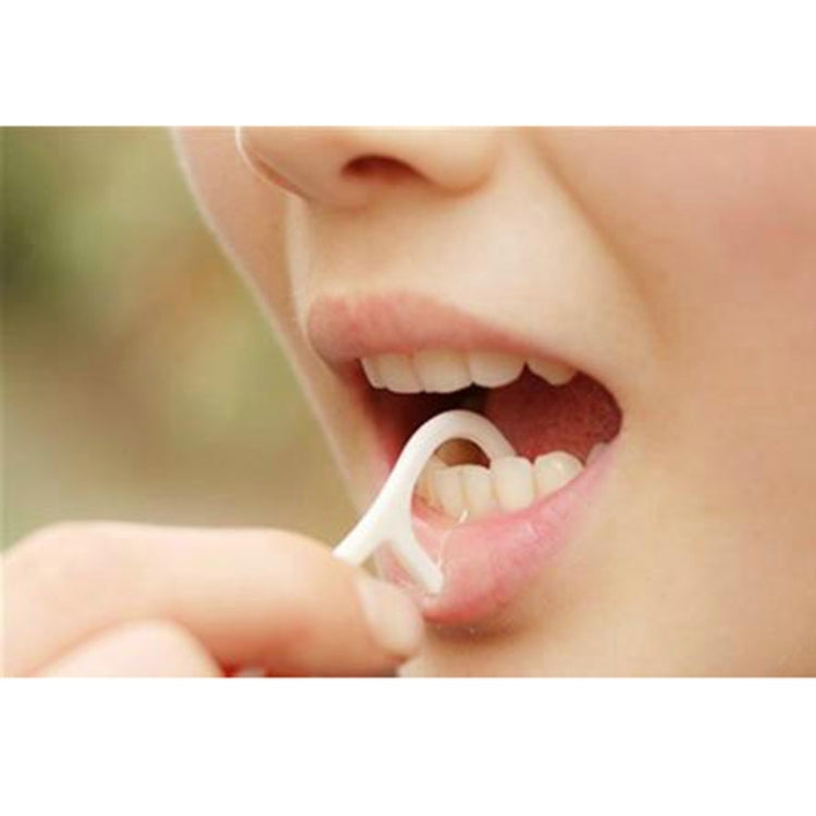 50 PCS Tooth Pick with Thread Wide Type ABS Dental Floss by bashfashion