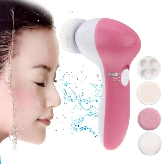 5 in 1 Beauty Care Brush Massager Scrubber Face Skin Care Electric Facial Cleanser by bashfashion
