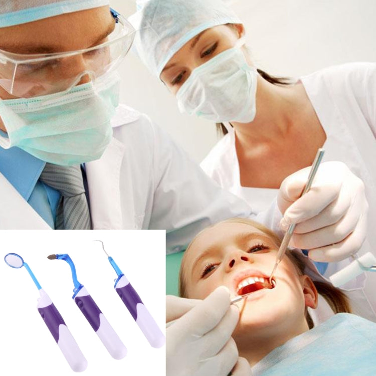 Lit-Pack 3 in 1 LED Professional Dental Oral Tool Kits (Dental Mirror + Tooth Stain Eraser + Plaque Remover Set) by bashfashion