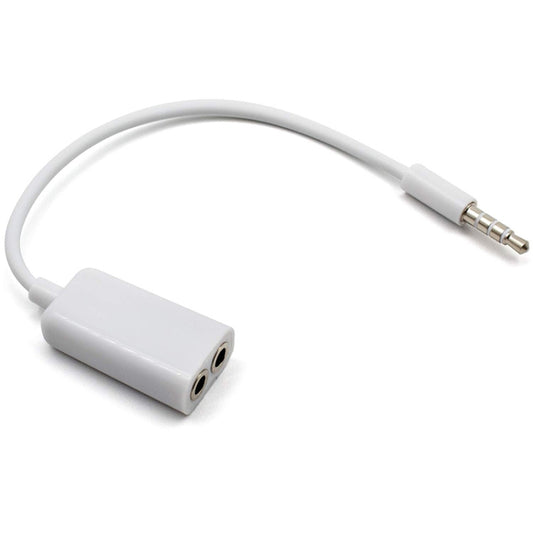 Aux Audio Cable 3.5mm to 2 x Female Splitter Adapter, Compatible with Phones, Tablets, Headphones, MP3 Player, Car/Home Stereo & More(White) by bashfashion