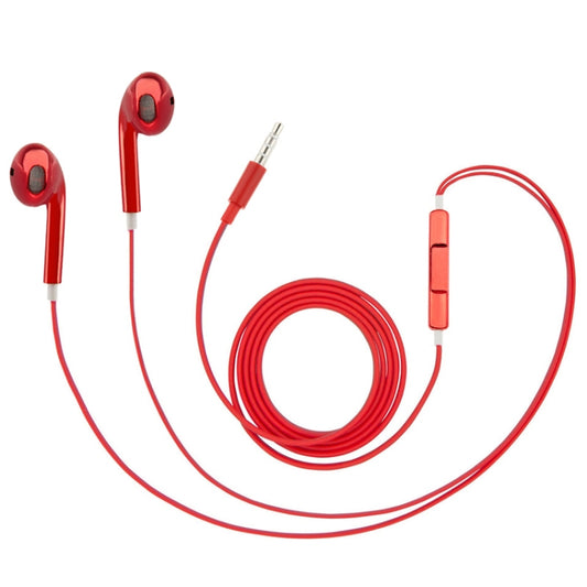 3.5mm Stereo Electroplating Wire Control Earphone for Android Phones / PC / MP3 Player / Laptops(Red) by bashfashion