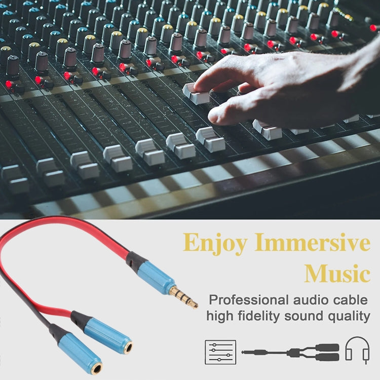 Noodle Style Aux Audio Cable 3.5mm Male to 2 x Female Splitter Connector, Compatible with Phones, Tablets, Headphones, MP3 Player, Car/Home Stereo & More(Blue) by bashfashion