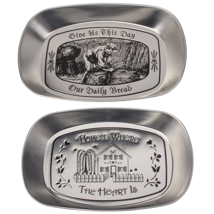 Stainless Steel Multi-purpose Tray Fruit Bowl Dessert Plate (Random Delivery) by bashfashion