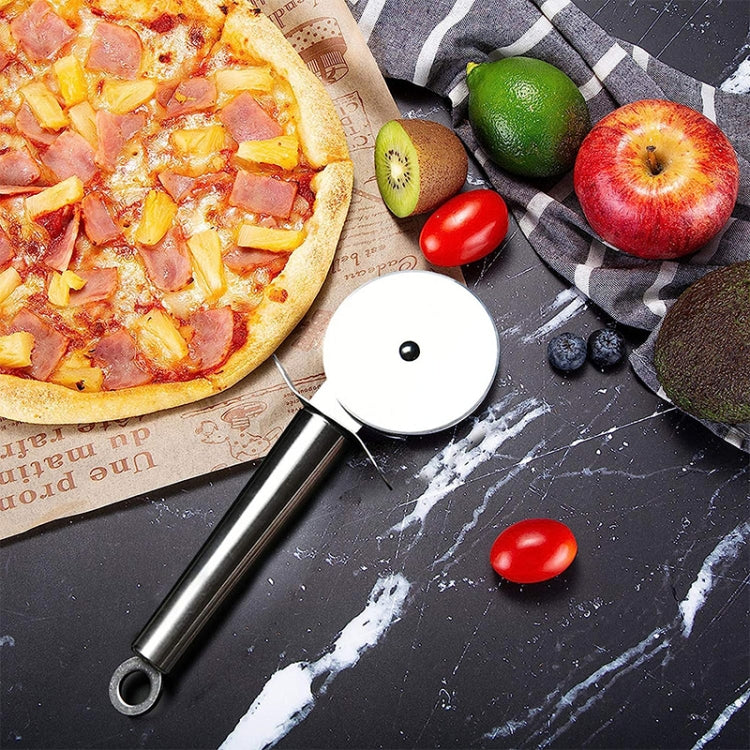 Stainless Steel Round Pizza Cutter Knife(Silver) by bashfashion