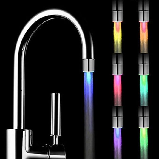 Temperature Sensitive 7 Color Gradient LED Water Faucet Light Water Stream Color Changing Faucet Tap For Kitchen and Bathroom by bashfashion
