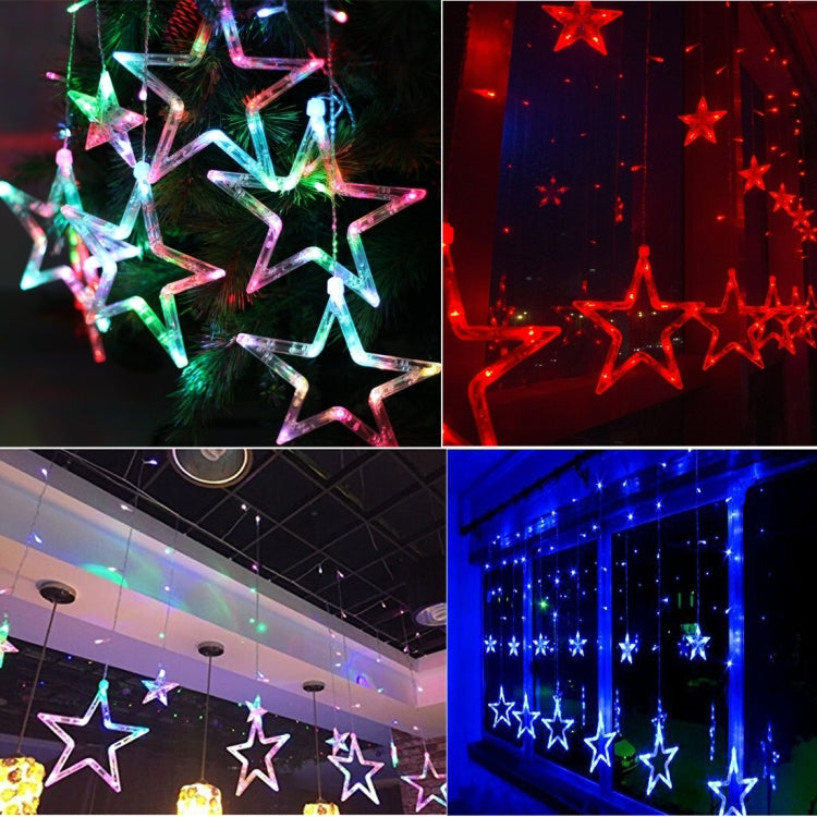8-Mode Colorful 10 Stars Style Light Christmas Decorative Icicles Strip Light, EU Plug by bashfashion