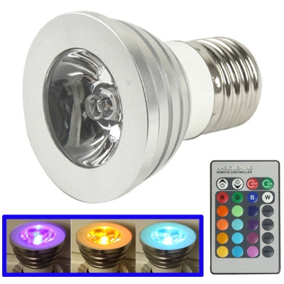E27 3W RGB Flash LED Light Bulb with Remote Controller, AC 85-265V, Luminous Flux: 240-270lm by bashfashion