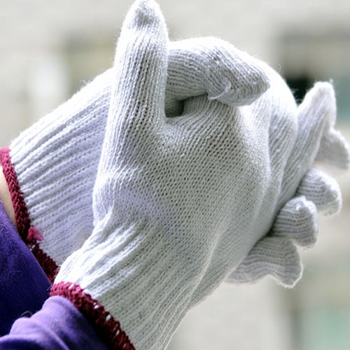 Working Gloves / Cotton Gloves Wear-Resistant(White) by bashfashion