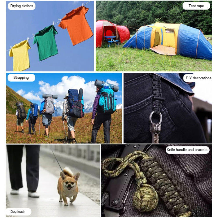 100m 7 Core Durable Army Paratroopers Rope Rescue Survival Tent Rope(Yellow) by bashfashion