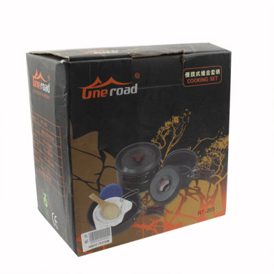 Outdoor Camping Ultra Light Weight 9 Piece Cookware Stackable Set by bashfashion