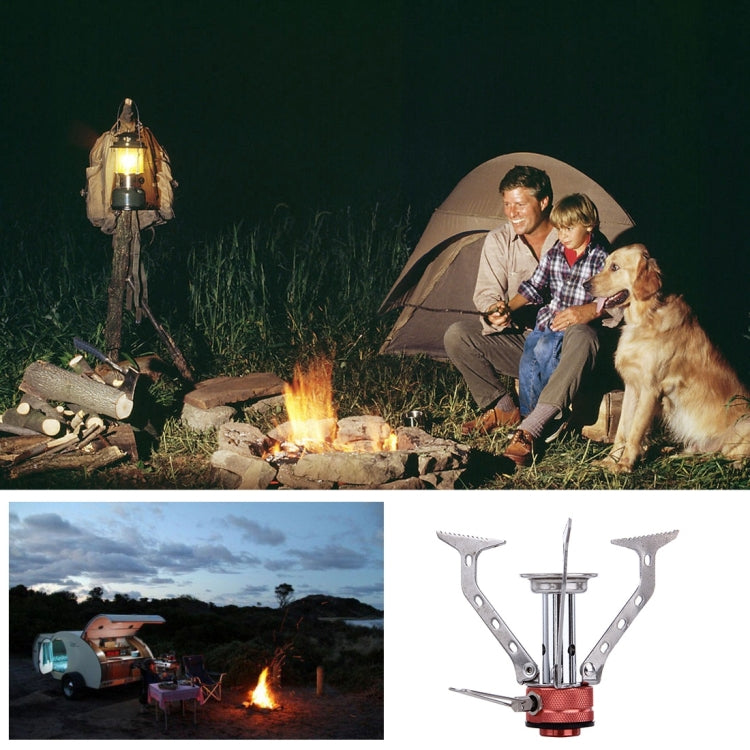 WH-S001 Outdoor Portable Ultra Mini Stainless Steel Gas Stove Camping Gas Stove(Silver) by bashfashion
