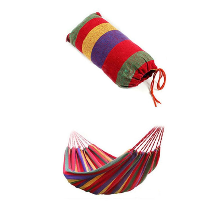 Red Stripe Single Widening Camping Outdoor Canvas Hammock, Size: 190cm x 100cm by bashfashion