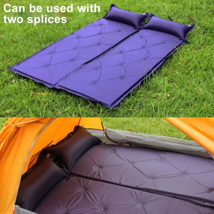 Automatic Inflatable Sleeping Pad Moisture Proof Pad with Pillow(Purple) by bashfashion