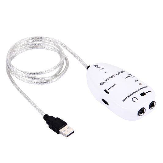 USB Interface Guitar Link Cable PC / MAC Recording(White) by bashfashion
