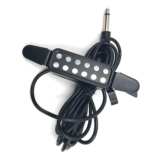 Free Hole Guitar Sound Pickup with Cable(Black) by bashfashion