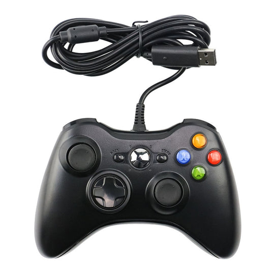 USB 2.0 Wired Controller Gamepad for XBOX360, Plug and Play, Cable Length: 2.5m(Black) by bashfashion