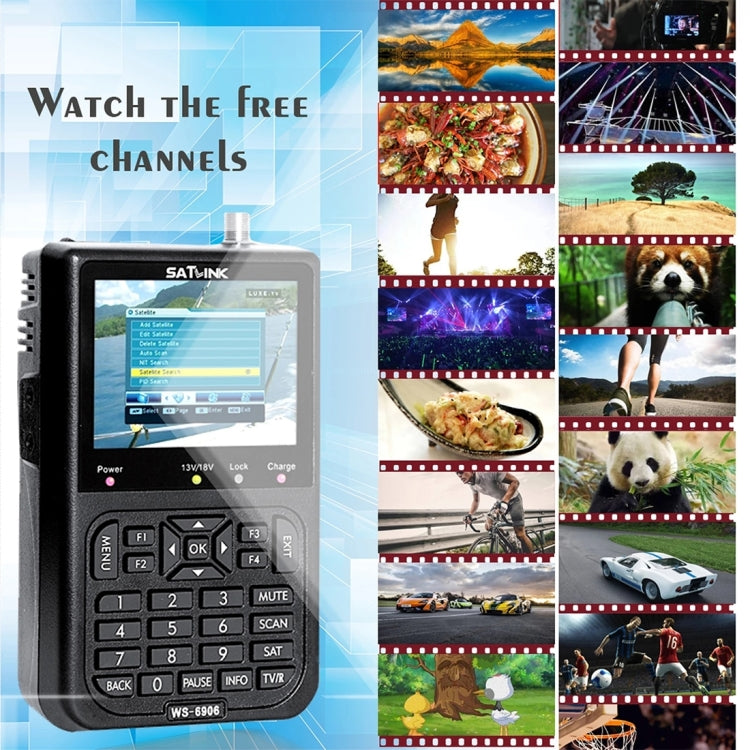 SATLINK WS6906 3.5 inch LCD Colour Screen Portable Digital Satellite Finder Meter(EU Plug) by bashfashion