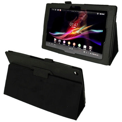 Litchi Texture Leather Case with Holder for Sony Xperia Tablet Z / 10.1(Black) by bashfashion