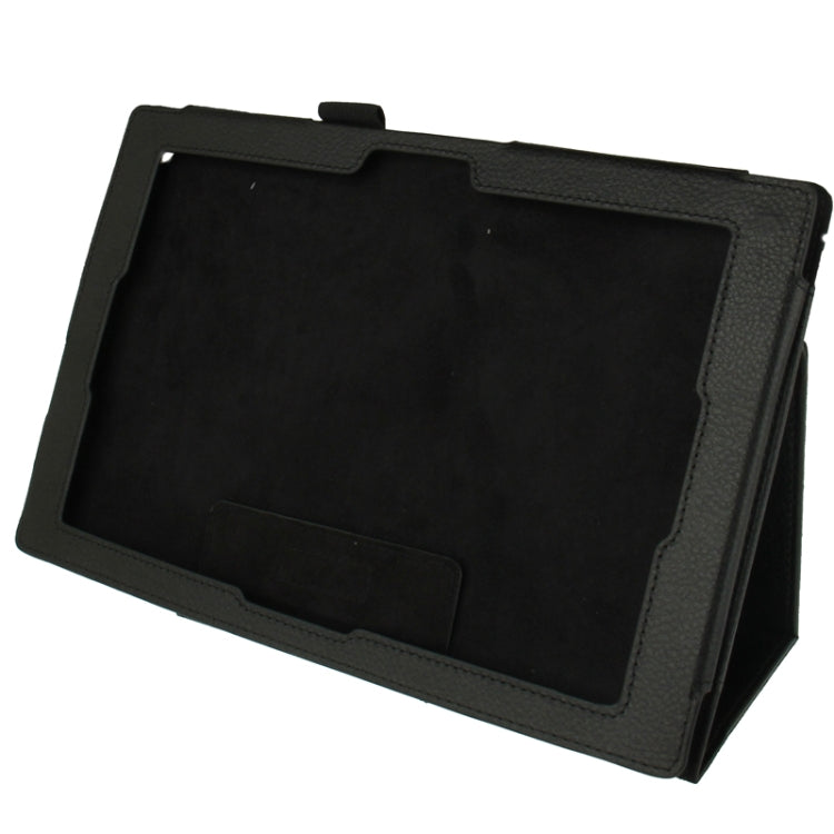Litchi Texture Leather Case with Holder for Sony Xperia Tablet Z / 10.1(Black) by bashfashion