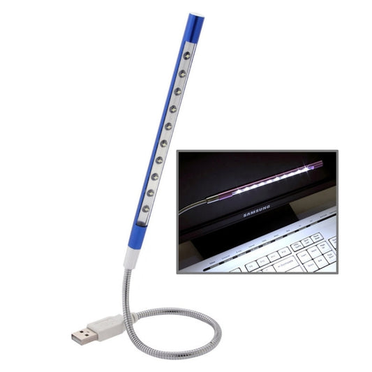 10-LED Portable Ultra Bright USB LED Light(Blue) by bashfashion