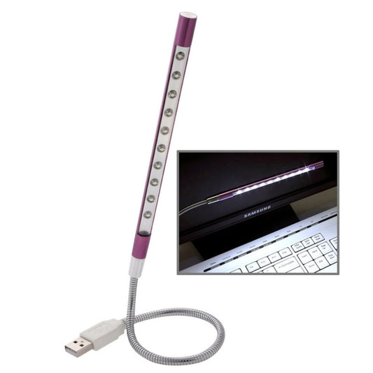 10-LED Portable Ultra Bright USB LED Light(Purple) by bashfashion